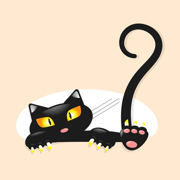 Χαριτωμένο μικρό μαύρο γατάκι — Διανυσματικό Αρχείο