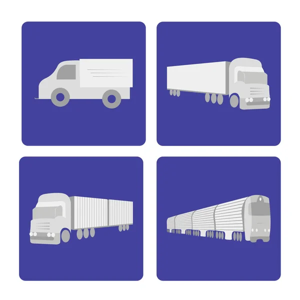 Set camion logistica — Vettoriale Stock