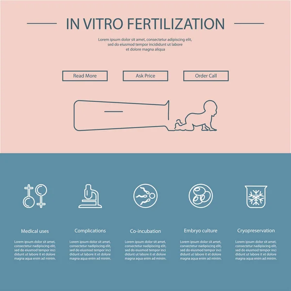 Plantilla de fertilización in vitro — Vector de stock