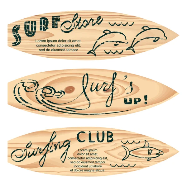 Uppsättning av surf logotyper — Stock vektor