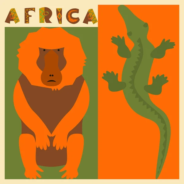 Vector Conjunto de animales africanos — Vector de stock