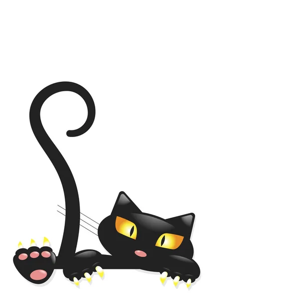 Aranyos kis fekete cica — Stock Vector