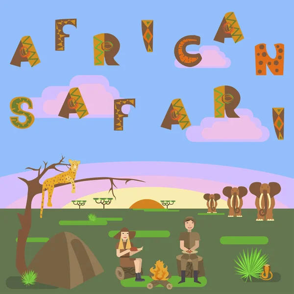 Concept de safari africain — Image vectorielle