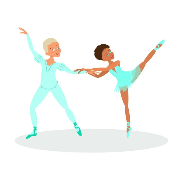 Jongen en meisje balletdansers — Stockvector