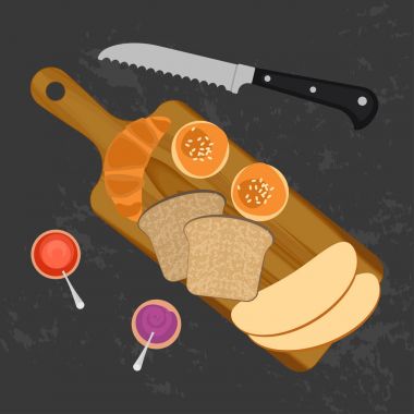 Kruvasan, ekmek ve topuz