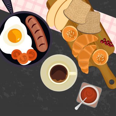 kahve bir bardak ile Kahvaltı