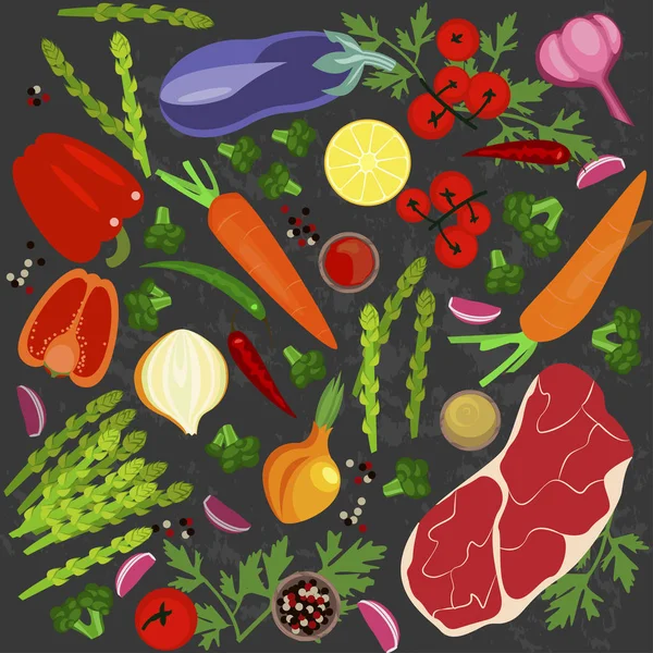 Banner of Raw food — Vector de stoc