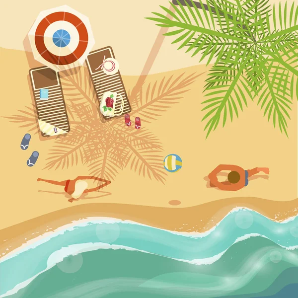 Sommer-Strandlandschaft — Stockvektor