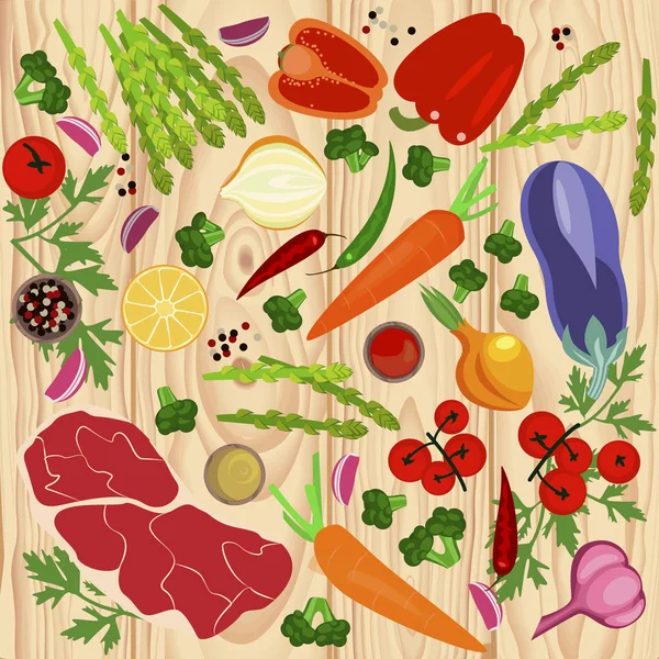 Banner of Raw food — Vector de stoc