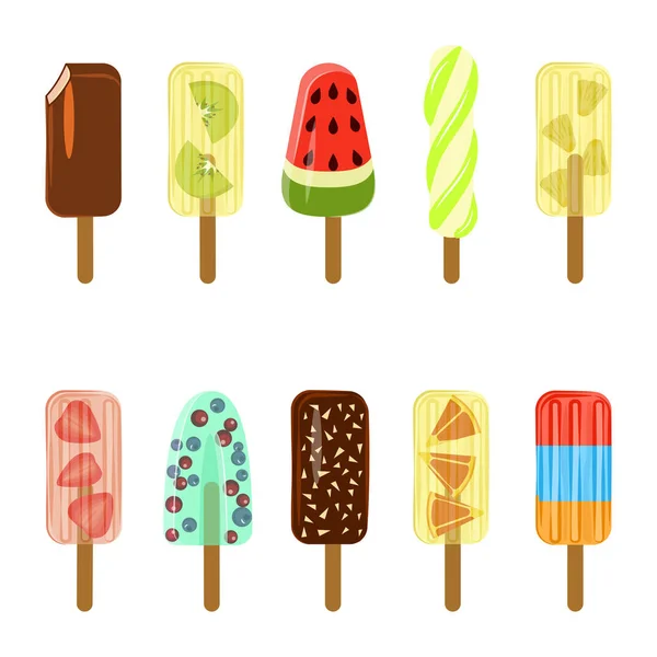 Set of Popsicles — Stock Vector