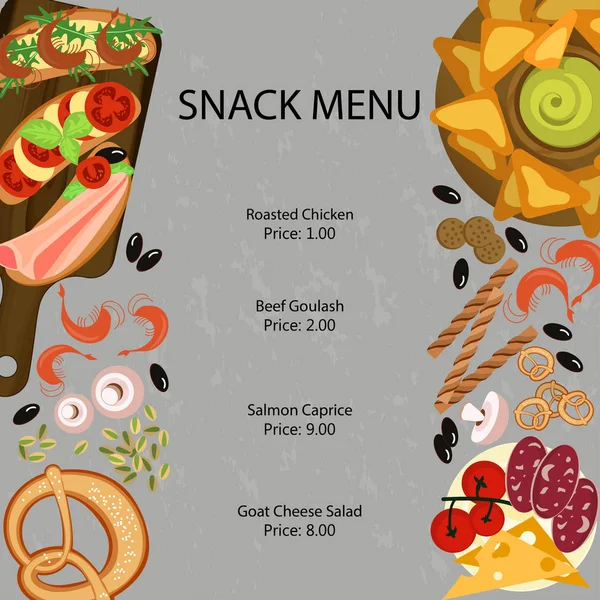 Snak restaurant menu — Διανυσματικό Αρχείο