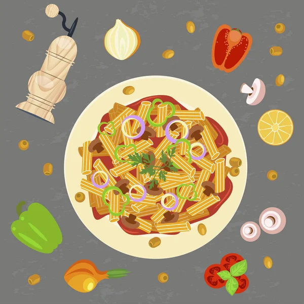 Concepto de moda para pasta — Vector de stock