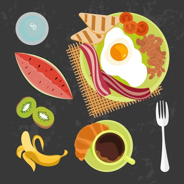 Banner de desayuno — Archivo Imágenes Vectoriales
