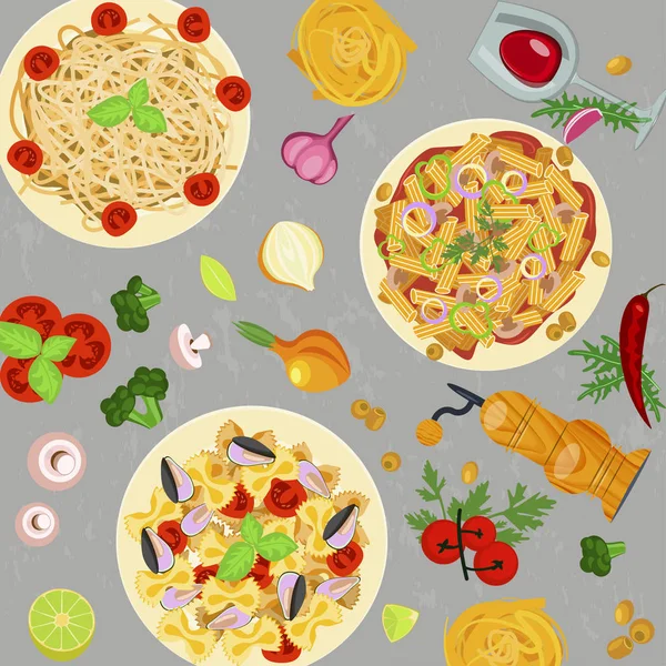 Modèle de macaroni italien . — Image vectorielle