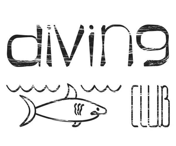 Design logotyp Diving Club — Stock vektor