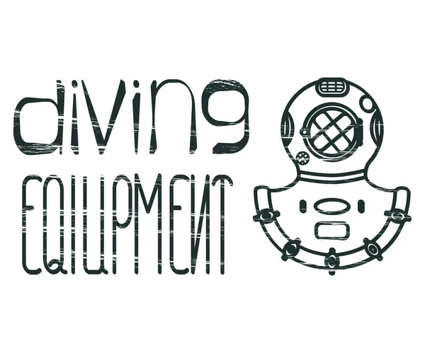 Designa logotyp dykning utrustning — Stock vektor