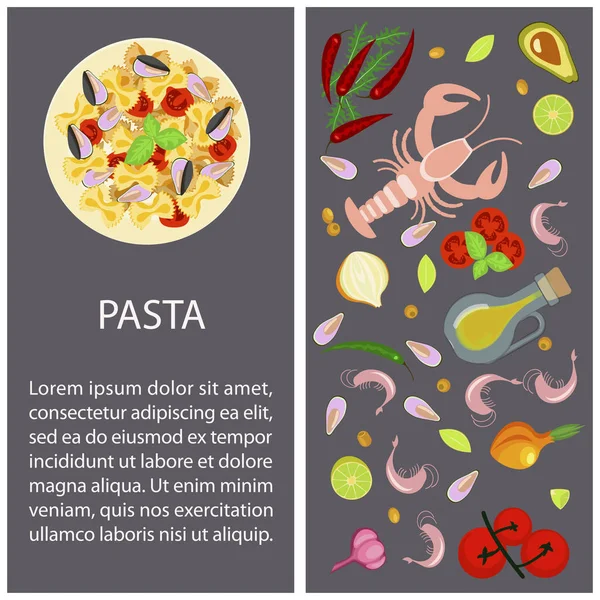 Pasta restaurant menu — Stockvector