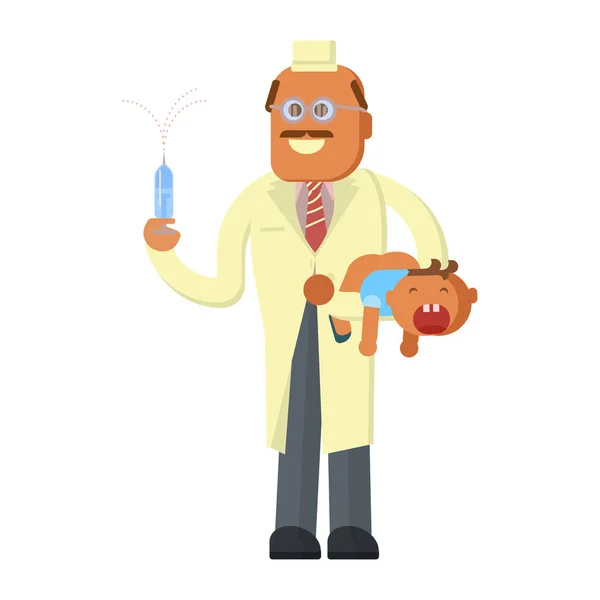 Baby und Arzt — Stockvektor
