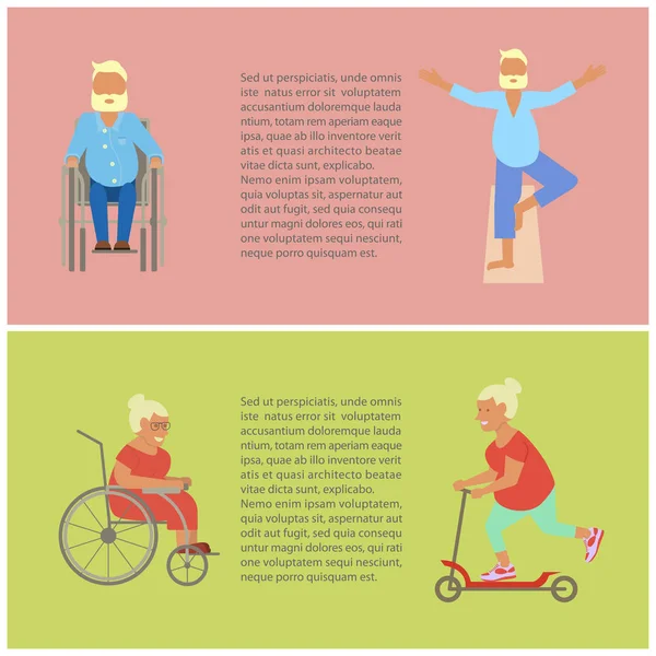 Personnes âgées retraitées — Image vectorielle