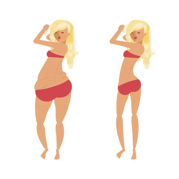 Cuerpo mujer corrección — Vector de stock