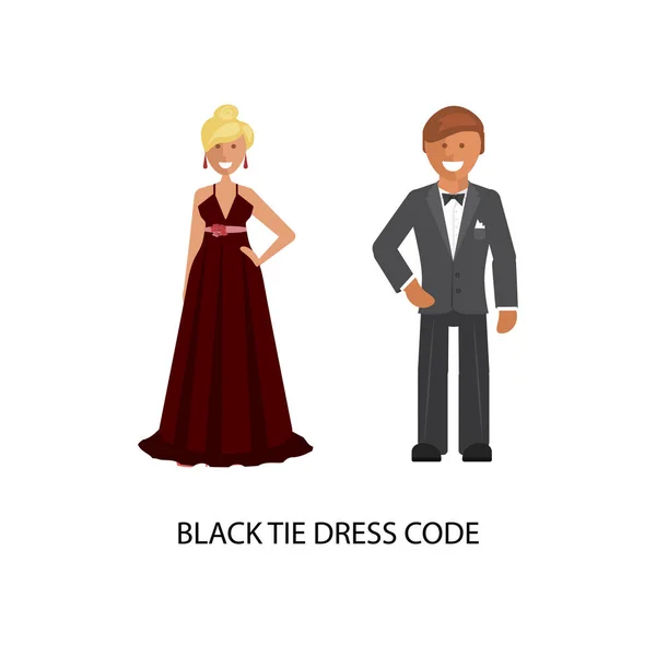 Black tie kledingvoorschrift — Stockvector