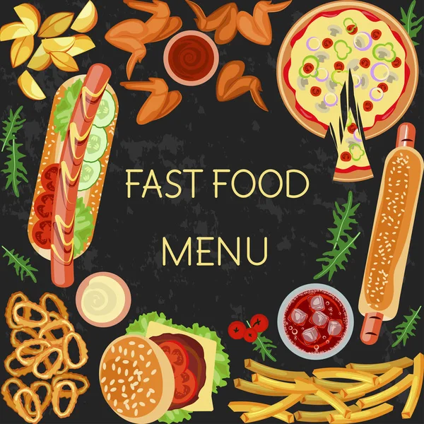 Menu de fast food — Vetor de Stock