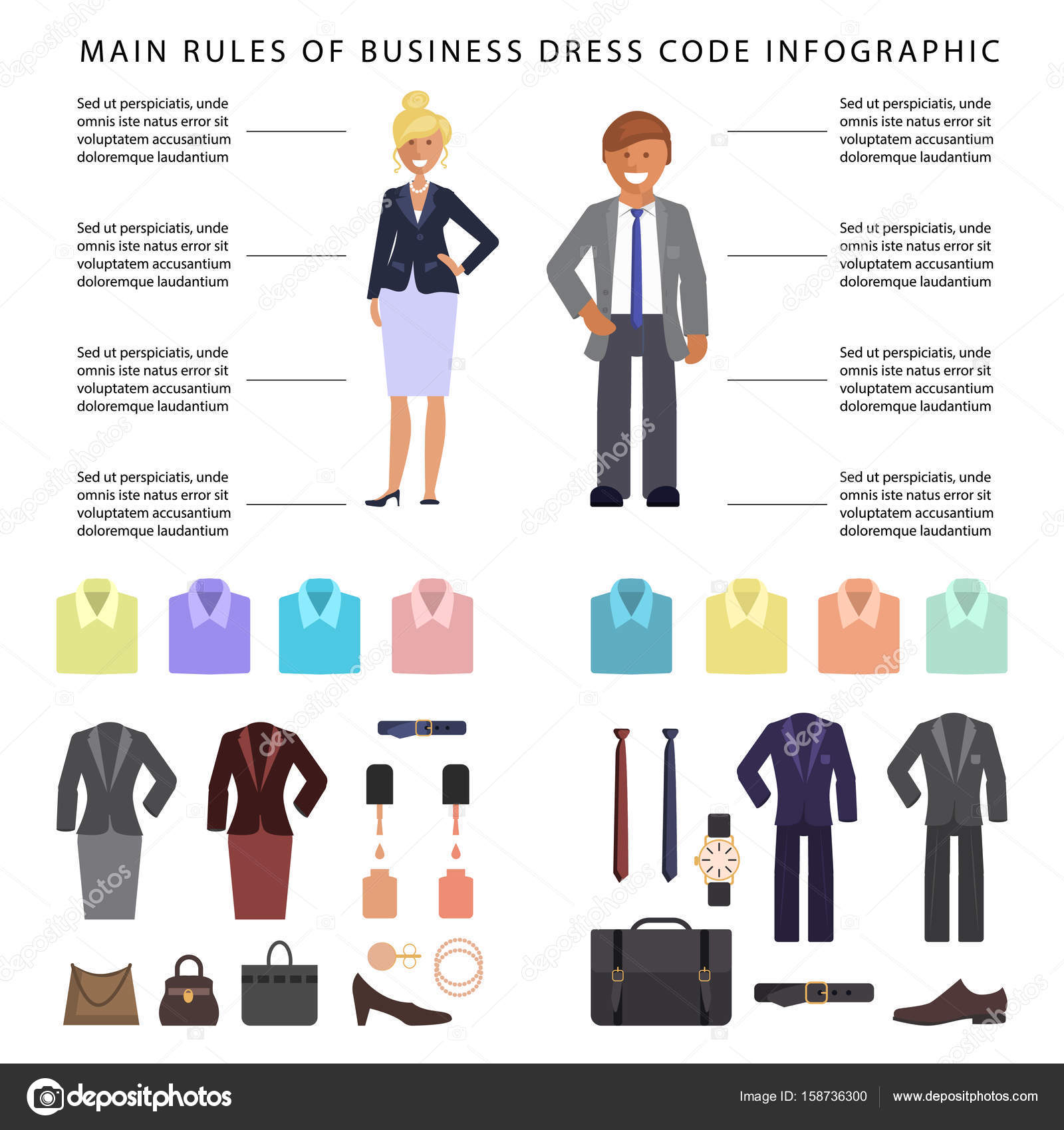 Business dress code infographics — Stock Vector © tatianastulbo.gmail ...