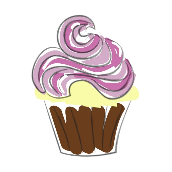 Cupcake disegnato a mano — Vettoriale Stock