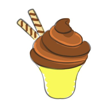 çizilen bir cupcake el