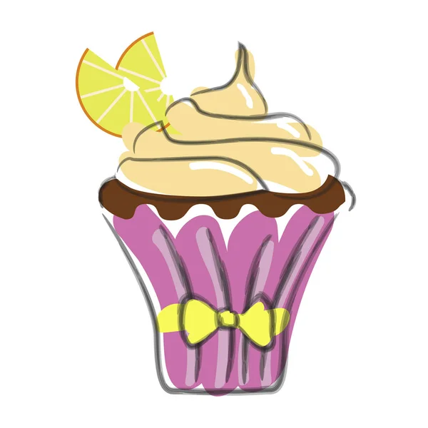 Cupcake disegnato a mano — Vettoriale Stock