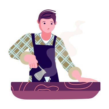 Kahve evinde barista.