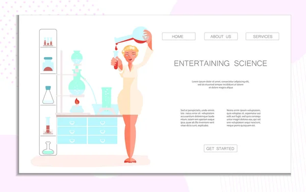 Ιστοσελίδα για την ψυχαγωγία της επιστήμης — Διανυσματικό Αρχείο