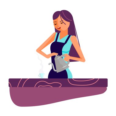 Kahve evinde barista.