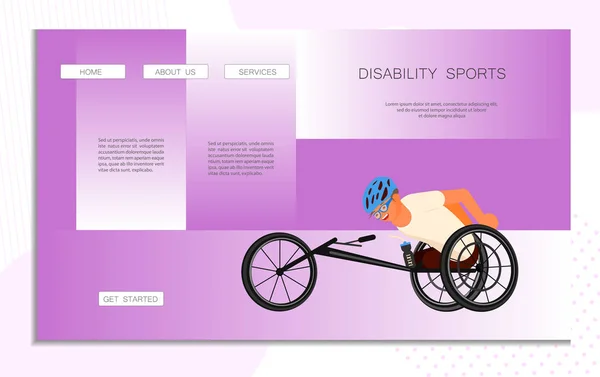 Página web discapacidad deporte — Vector de stock