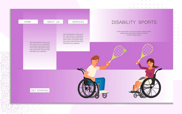 Page web handicap sport — Image vectorielle