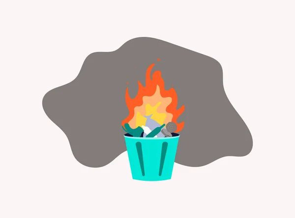 Концепція спалювання сміття — стоковий вектор