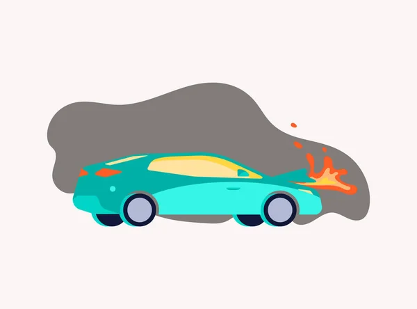 Auto in fiamme — Vettoriale Stock