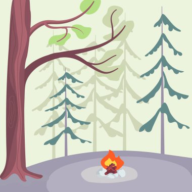 çam ormanı ile manzara