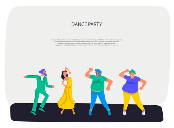 Diferite persoane dansează — Vector de stoc