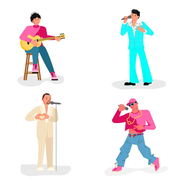 Set di cantanti diversi — Vettoriale Stock