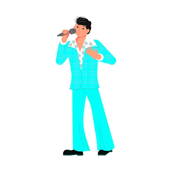 Disco male singer — Stock Vector