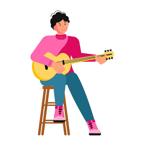 Folk male singer — Stock Vector