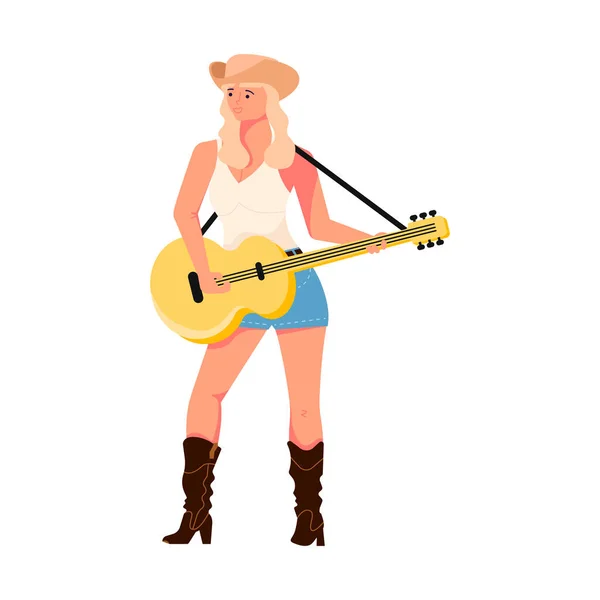 Country female singer — Stock Vector