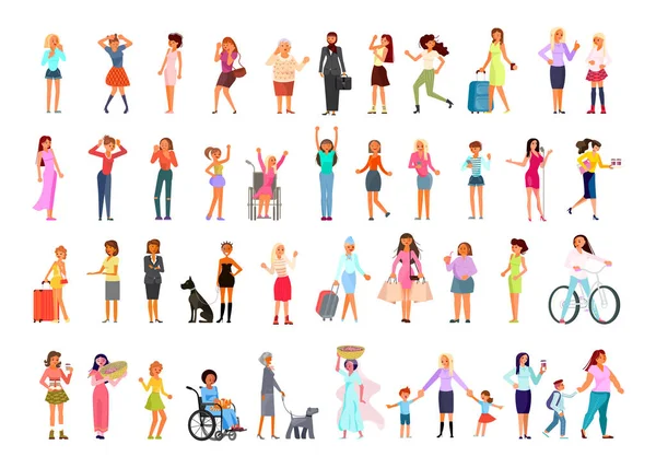 Diferentes personas multirraciales y multiculturales — Vector de stock