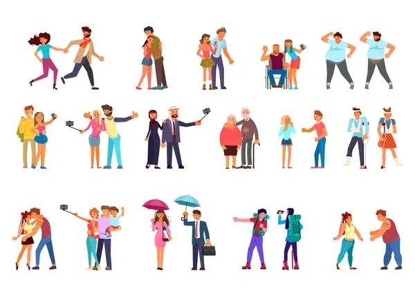 Diferentes personas multirraciales y multiculturales — Vector de stock