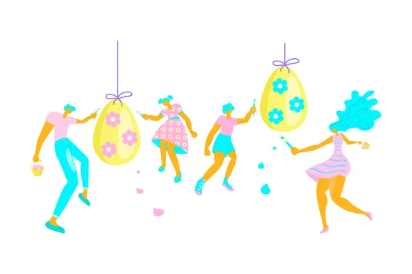 Bonne scène de Pâques Bannière — Image vectorielle