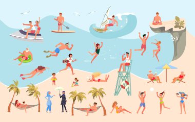 Kumsaldaki insanlar.