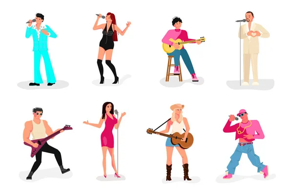 Cantantes hombres y mujeres — Vector de stock