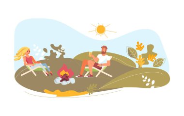 Kamp ateşiyle piknik