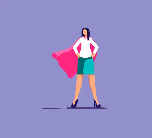 Businesswoman superhero standing — 스톡 벡터